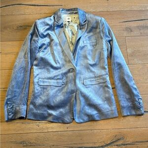 CAbi Shimmering Blue Velvet Blazer